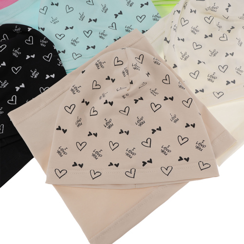 Pige efterår/forår sæt: hue og halsvarmer, mint, bomuld, Lovena