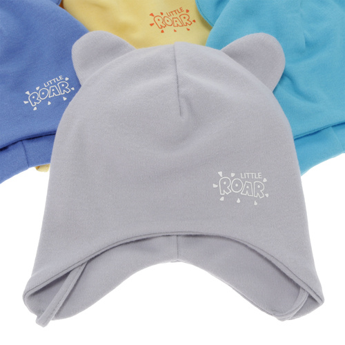 Dreng efterår/forår hue, blå, bomuld, med bindebånd, Alrik