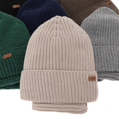 Dreng vintersæt: hue og halsrør, grå, med merinould, Palermo