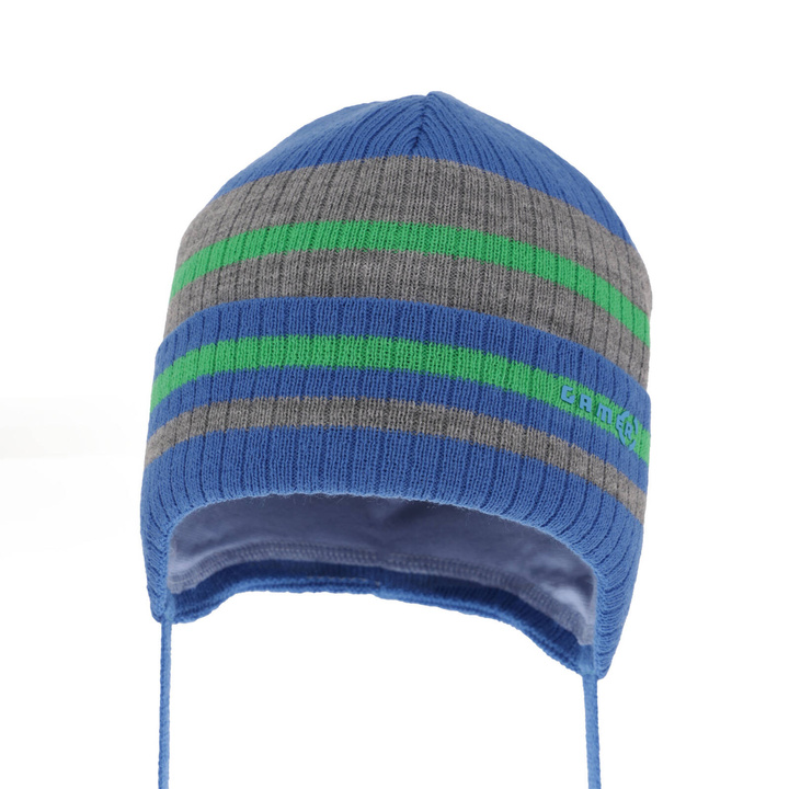 Dreng efterår/forår hue, blå, med bindebånd, Oleander