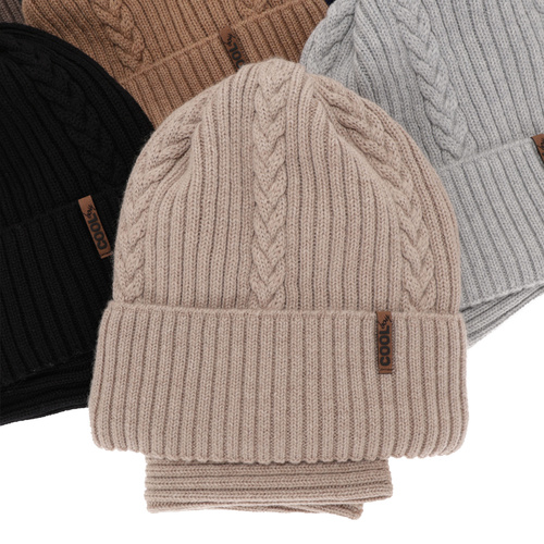 Dreng vintersæt: hue og halsvarmer, navy, med 100% Merino Uld, Wilson