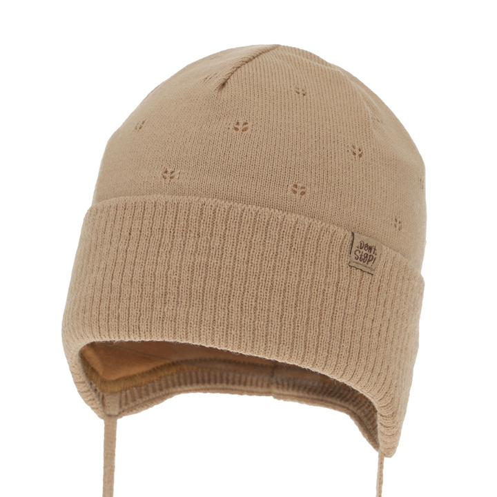 Dreng efterår/forår hue, camel, med bindebånd, Leif