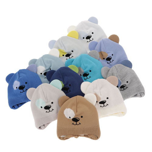 Dreng efterår/forår hue, blå, med bindebånd, Kasper