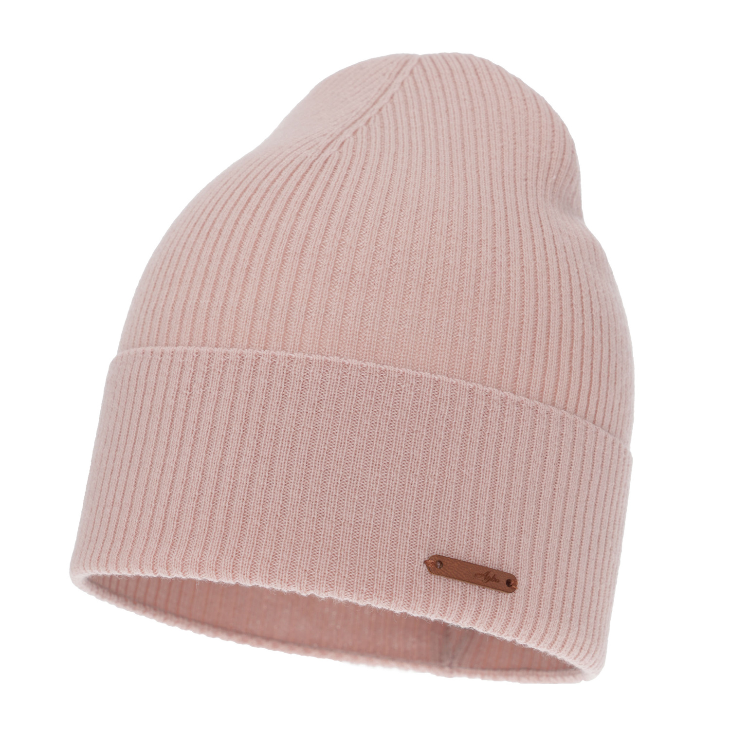 Dame efterår/forår hue, lyserød, 100% Merino Uld, Flerra