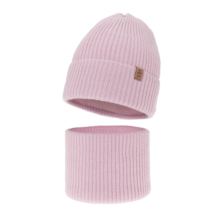 Pige vintersæt: hue og halsvarmer, lilla, Edera
