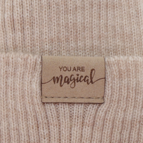 Pige efterår/forår sæt: hue og halsvarmer, sort, 100% Merino Uld, Magenta