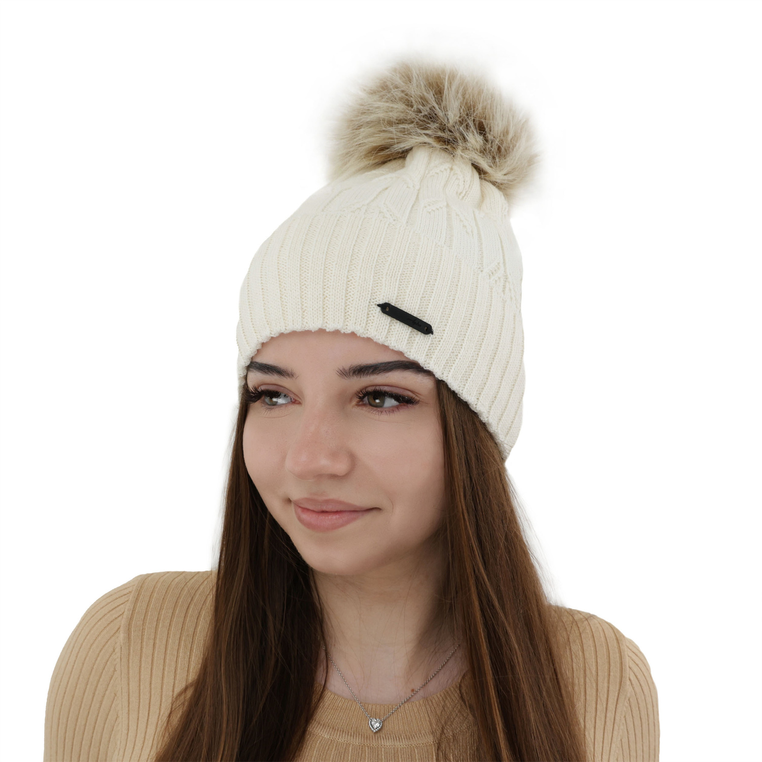 Dame vinterhue, krem, med merinould, Talaria