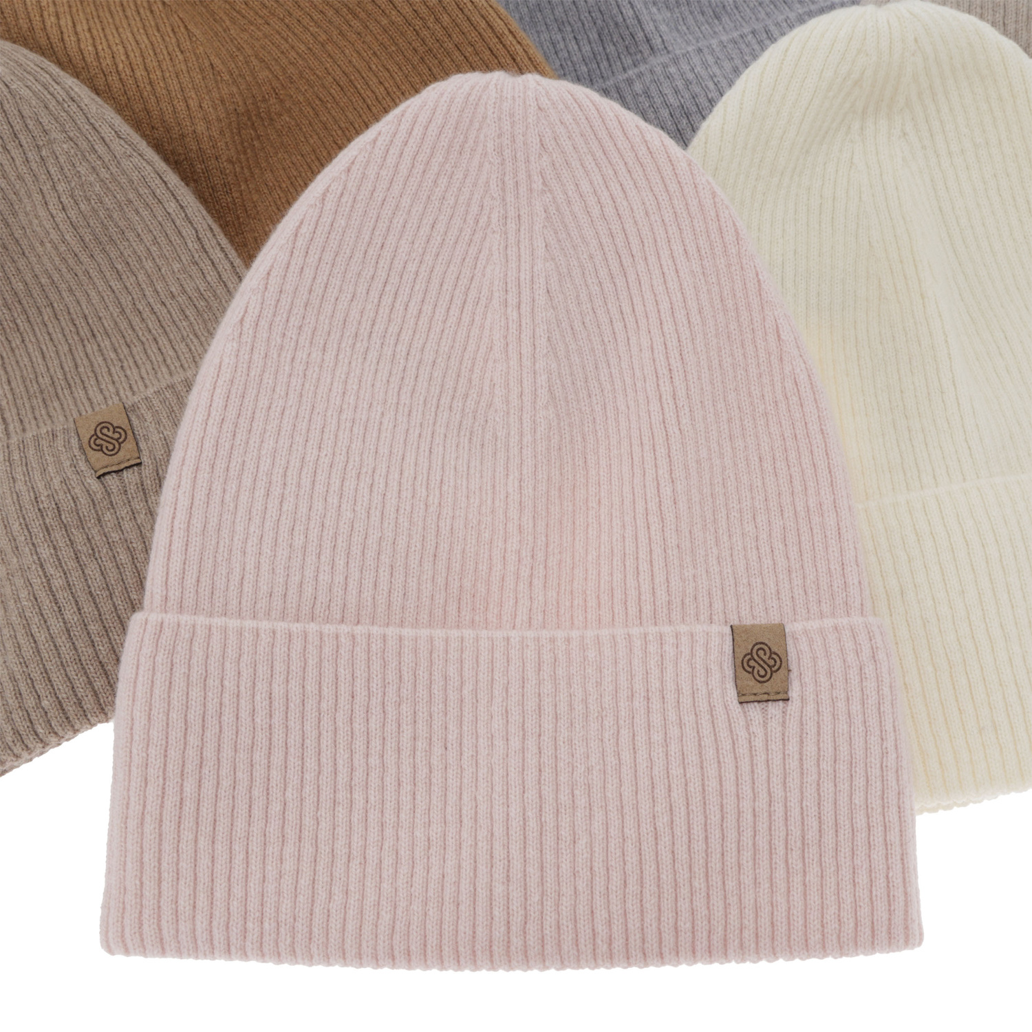 Dame efterår/forår hue, kremowa, med merinould, Alineta