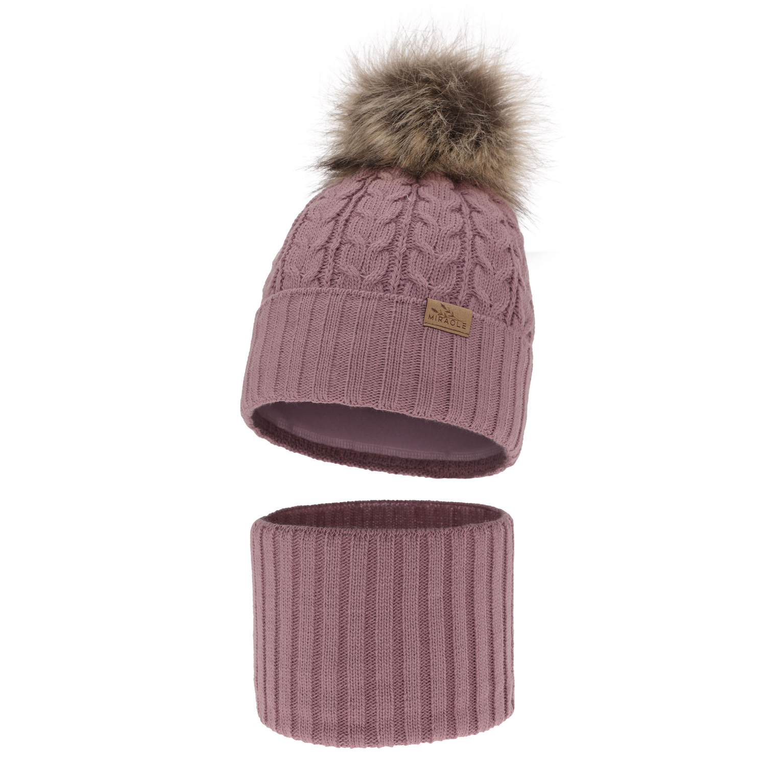 Pige vintersæt, vinter, wrzosowy, med garn pompon, Tanzania