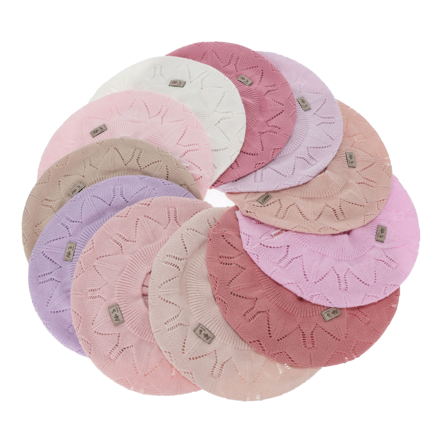 Pige efterår/forår beret, lyserød, Liveria