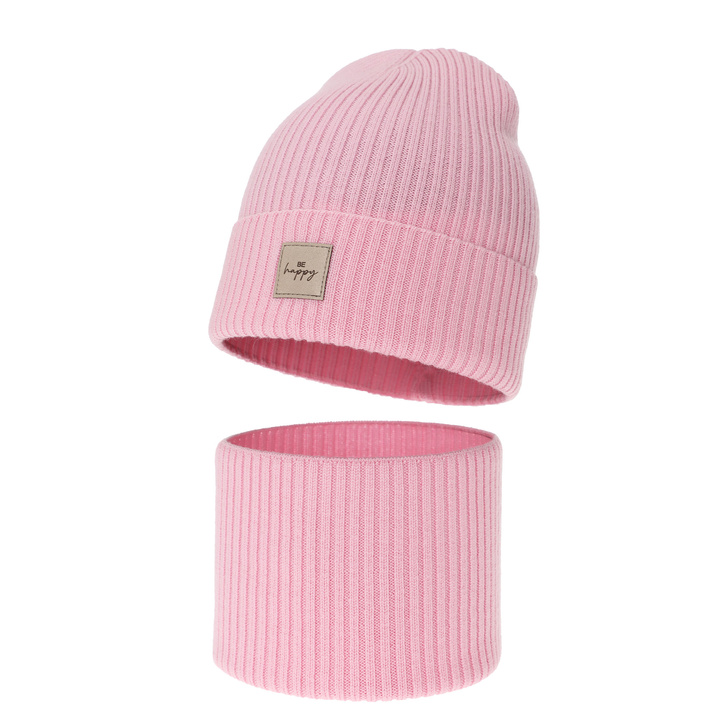 Pige efterår/forår sæt, pink, 100% Merino Uld, Vanita
