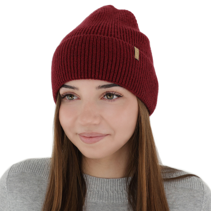 Dame vinterhue, bordeaux, med merinould, Tahoe