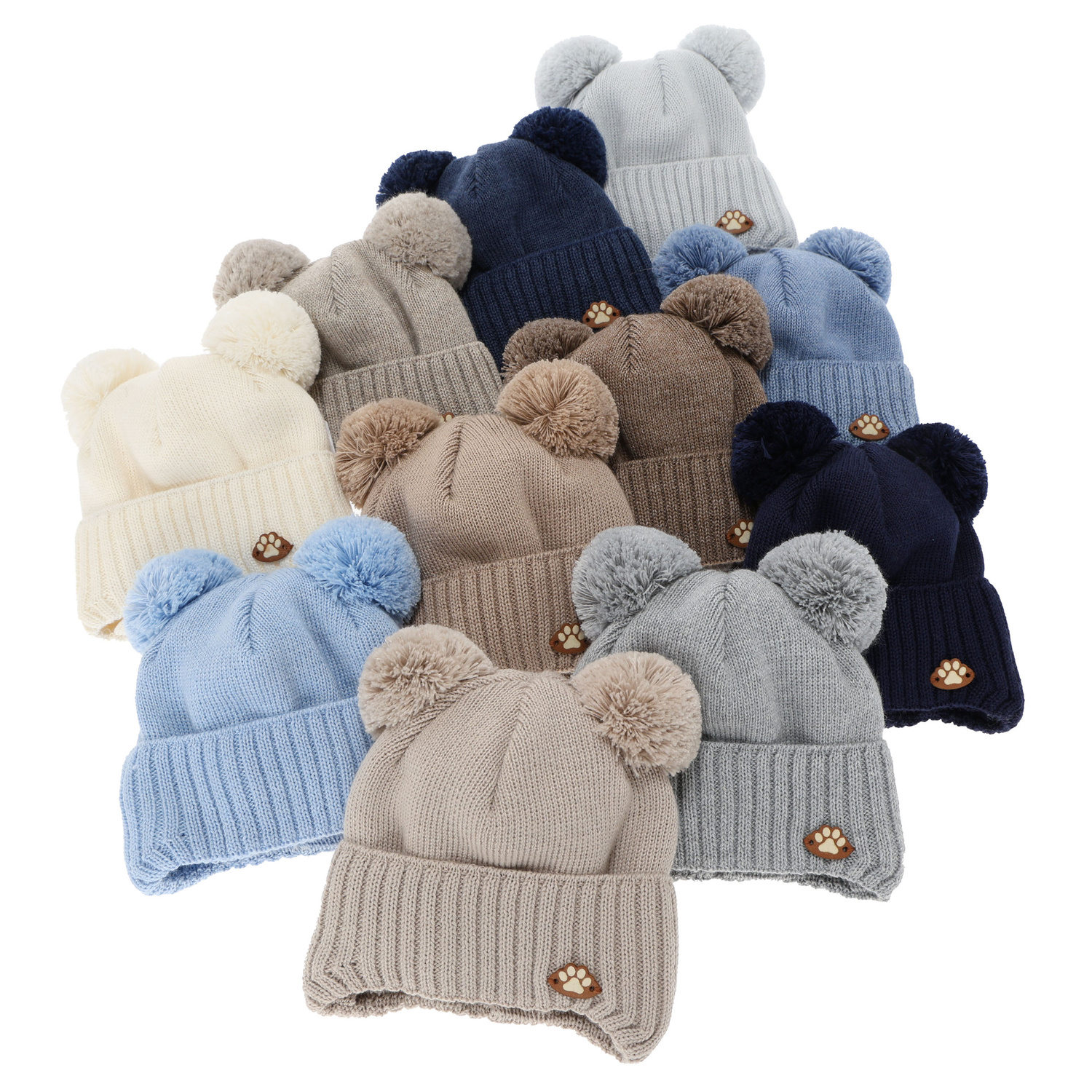 Dreng vinterhue, med bindebånd, med merinould, lysegrå, Rimini