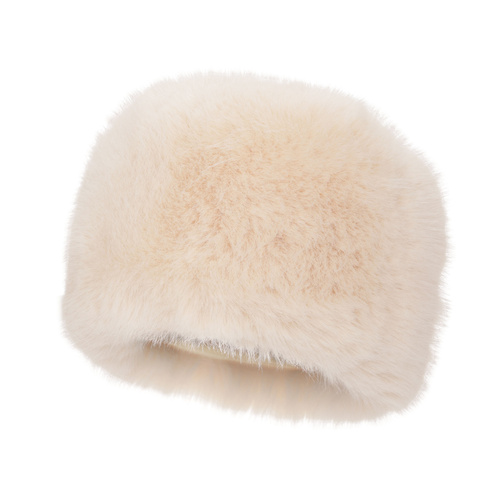 Dame vinterhue, cremefarvet, foret med uldfleece, Holly