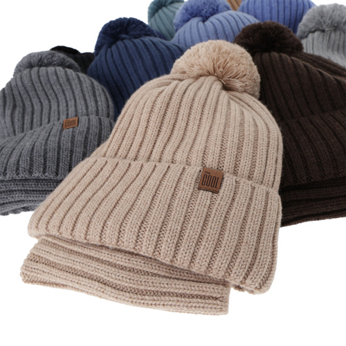 Dreng vintersæt: hue og halsvarmer, sort, 100% Merino Uld, Foret med bomuld, Tolmar