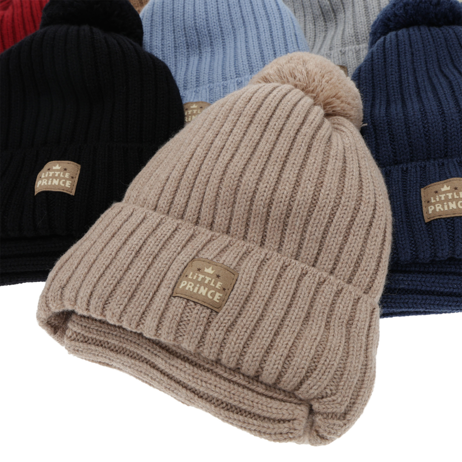 Dreng vintersæt: hue og halsvarmer, bordowy, 100% Merino Uld, foret med uldpolar, med bindebånd, Masil