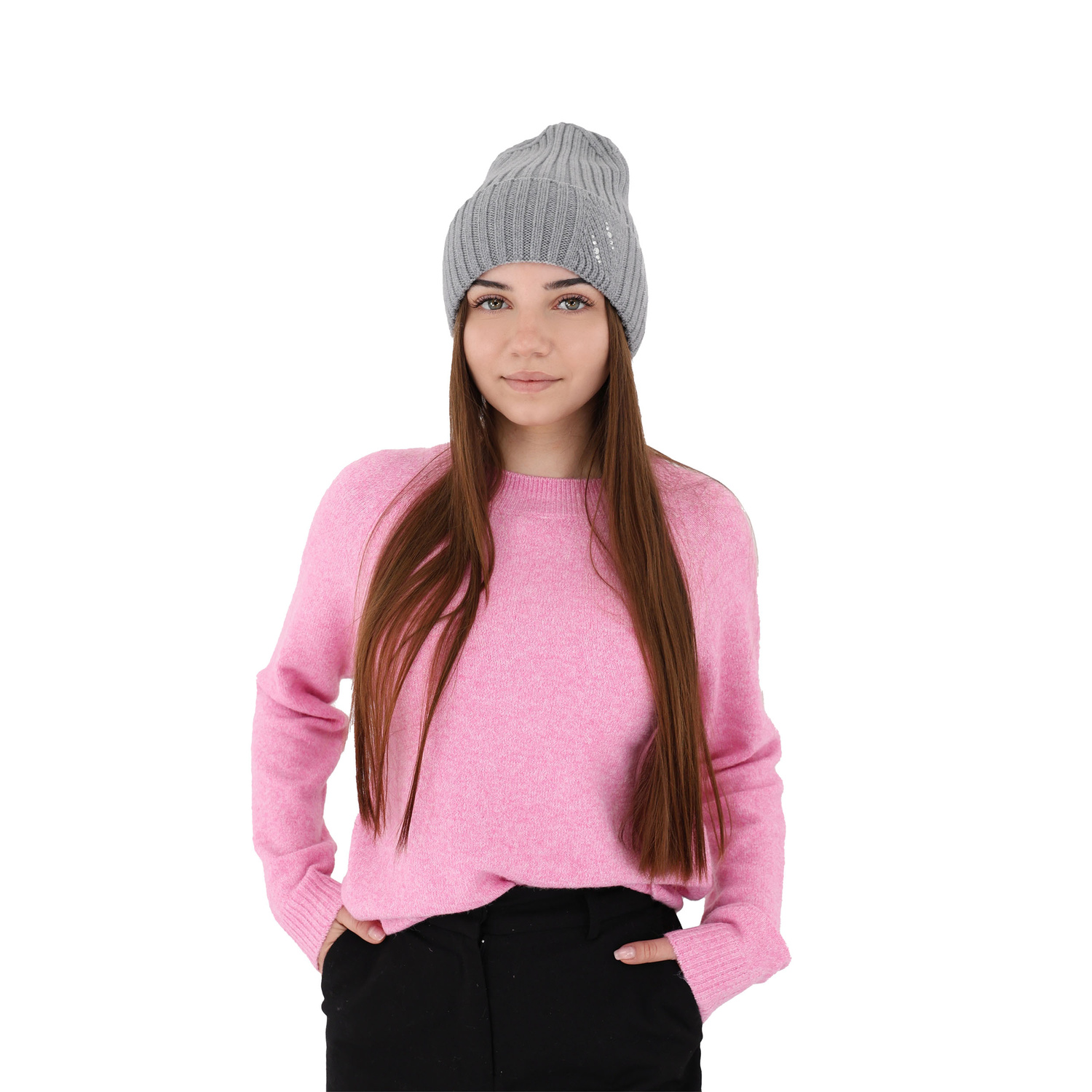 Dame vinterhue, 100% Merino Uld, pink, Ariga