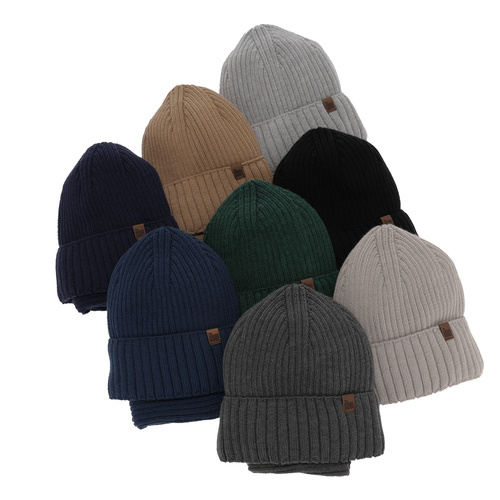 Dreng vintersæt: hue og halsrør, camel, uld, foret med fleece, Metis