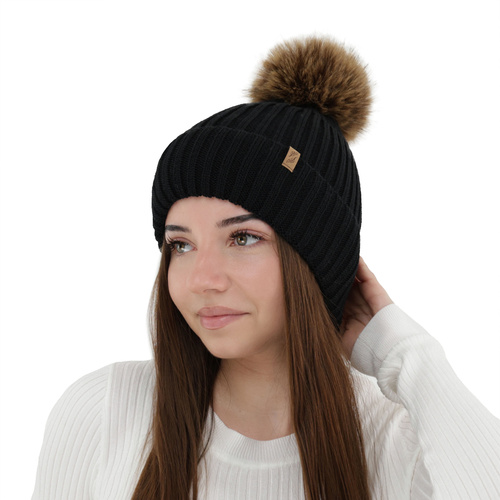 Dame vinterhue, bordeaux, med merinould, Zamira