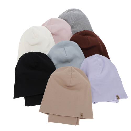 Pige efterår/forår sæt: hue og halsvarmer, bomuld, beige, Bravura