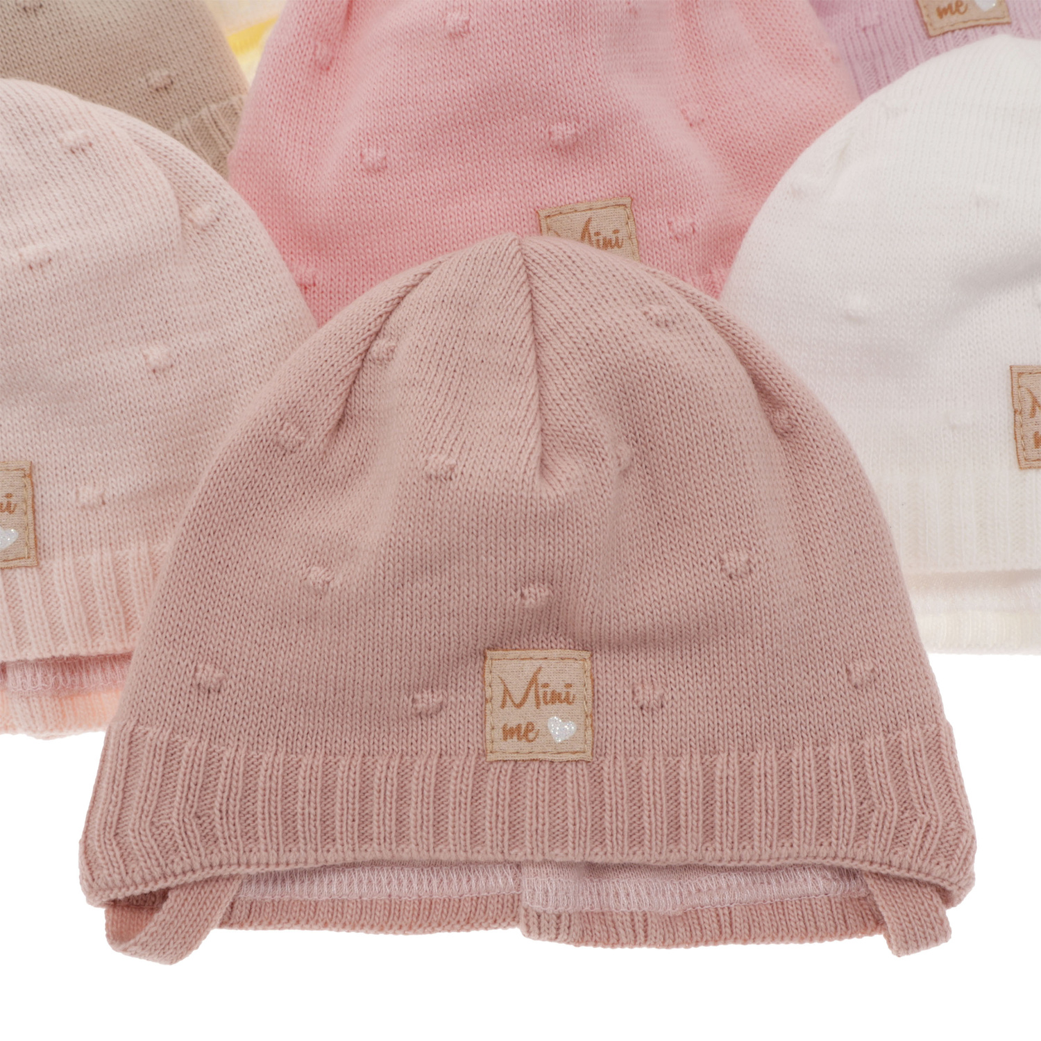 Pige efterår/forår hue, pink, med bindebånd, Celine