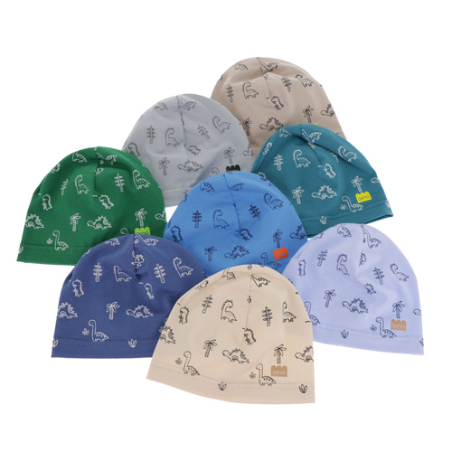 Dreng efterår/forår hue, blå, med tryk, Jovik