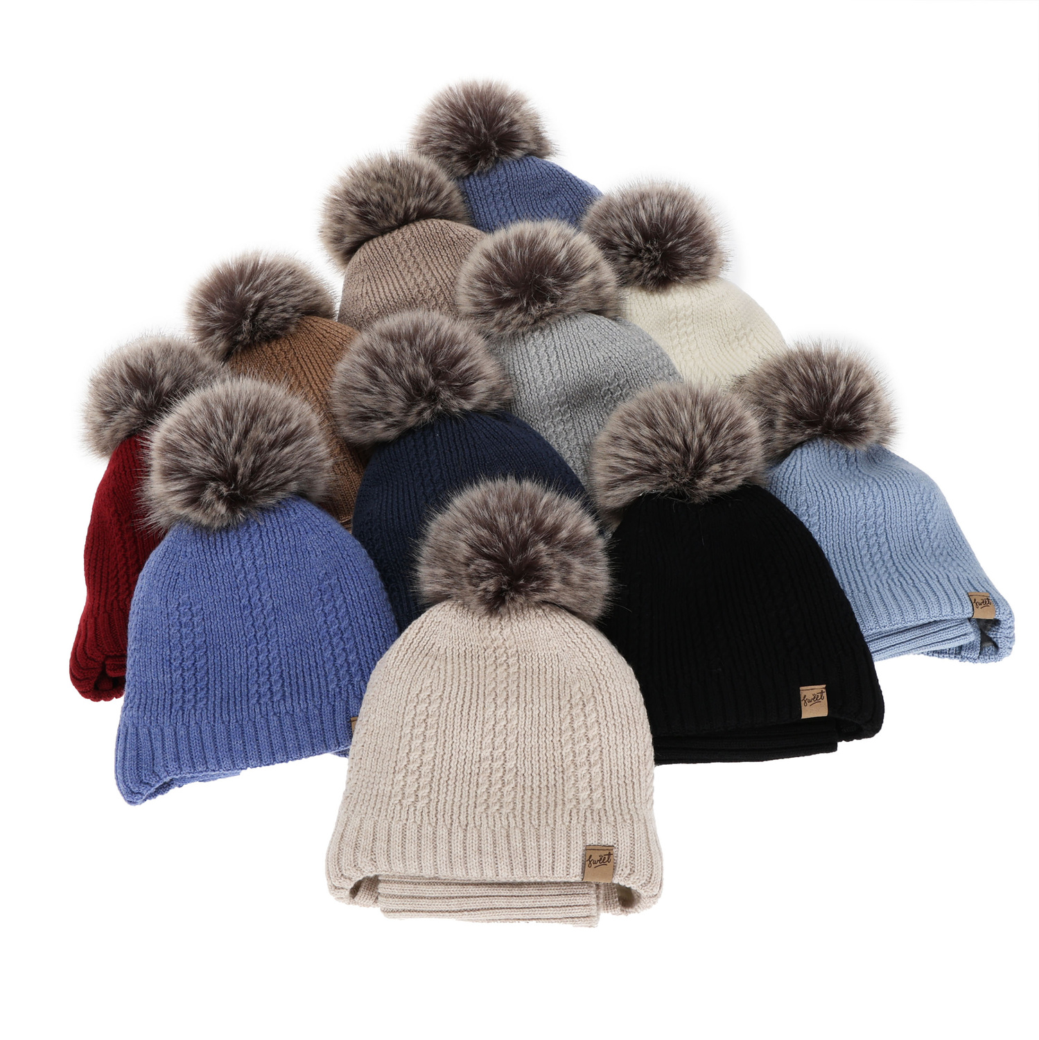 Dreng hue og halsedisse, vinter sæt, grå, 100% merinould, foret med uld fleece, med bindebånd Danny