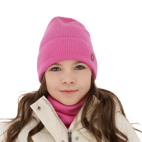 Pige efterår/forår sæt: hue og halsvarmer, sort, med 100% Merino Uld, Brook