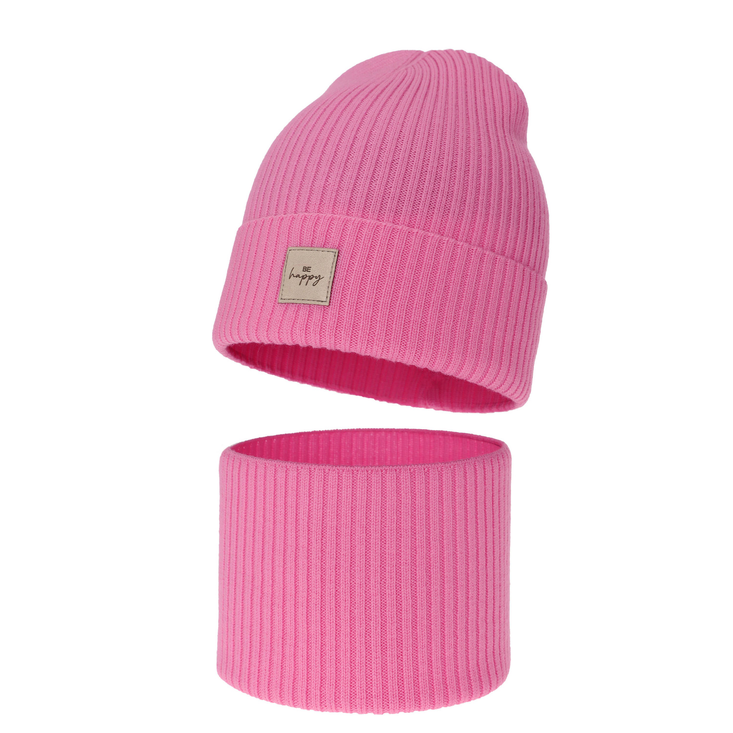 Pige efterår/forår sæt, pink, med merinould, Vanita