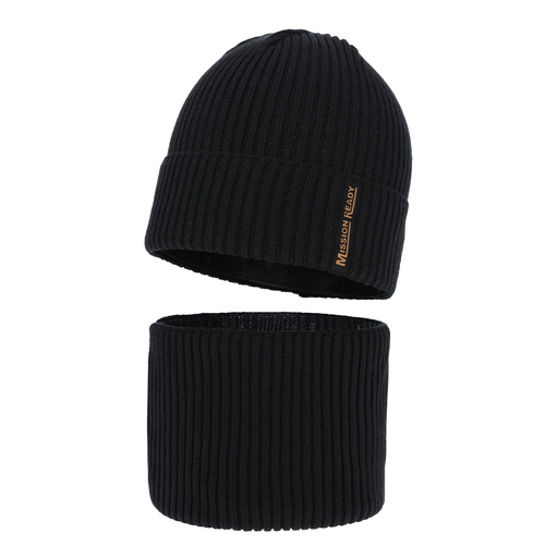 Dreng hue og halsedisse efterår, forår sæt, med bomuld, sort, Norwin